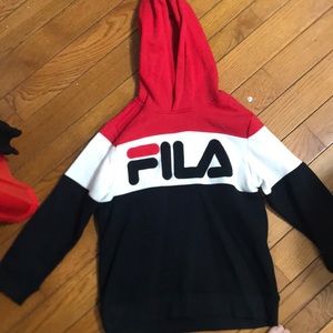 Fila red,white,black hoodie